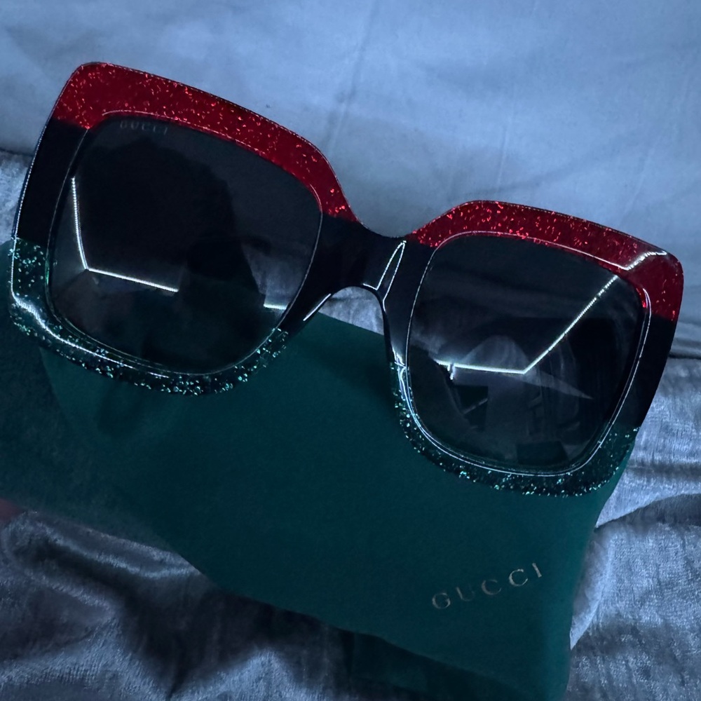 Gucci Red and Green Fashion Sunglasses